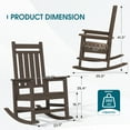 thumbnail image 4 of SERWALL Outdoor Rocking Chair Set of 2, HDPE Patio Rocker for Lawn, Porch, Coffee, 4 of 11