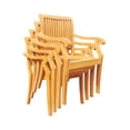 thumbnail image 3 of 5-Piece Teak Dining Set: 52" Round Table + 4 Arbor Stacking Arm Chairs, 3 of 6