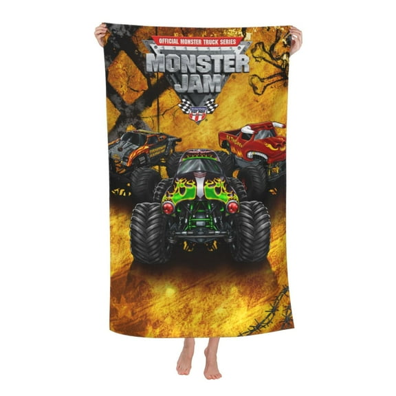 Soft Quick Dry Beach Towel Monster Truck Jam Bath Towel Bathroom Durable Home Towels 32 X 52 Inch