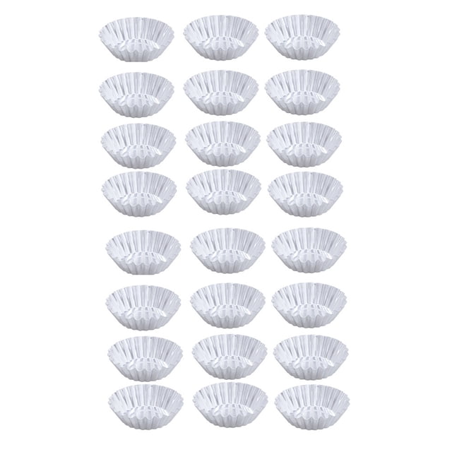 24 Pcs Moules à Tartelettes en Alliage d'Aluminium Antiadhésifs Ondulation Réutilisables en Forme de Fleur Cupcake Muffin Moule de Cuisson Moules à Tartelettes