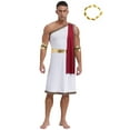 thumbnail image 2 of YiZYiF Mens Halloween Ancient Greek Cosplay Costume Roman Toga Caesar Party Fancy Dress Up Set Burgundy-A XL, 2 of 7