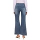 thumbnail image 3 of INSPIRE CHIC Pantalones de maternidad de mezclilla para mujer, corte acampanado, elásticos, de tiro medio, con dobladillo deshilachado, pantalones de embarazo, jeggings 2XL gris azul, 3 of 6