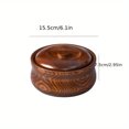 thumbnail image 1 of LNGOOR Handcrafted Solid Wood Serving Bowl with Lid - Perfect for Rice  Noodles & Soup - Ideal Kitchen & Dining Accessory, 1 of 5