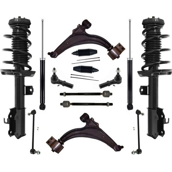 Fits 2014-2015 Chevrolet Cruze Front Struts Rear Shocks Control Arms Tie Rods