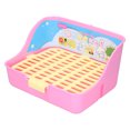 thumbnail image 3 of Jaula para mascotas de animales pequeños, caja de arena, bandeja de inodoro, bandeja de plástico ABS para conejo, hámster dorado, rosa, 3 of 12