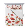 thumbnail image 7 of Quilts Twin-XL Size Bedding Set, Red Poppy Lightweight Quilted Comforter, Spring Summer Flowers Botanical Watercolor Soft Reversible Bedspread Coverlet with Pillow Covers for All Season, 68" x 98", 7 of 7
