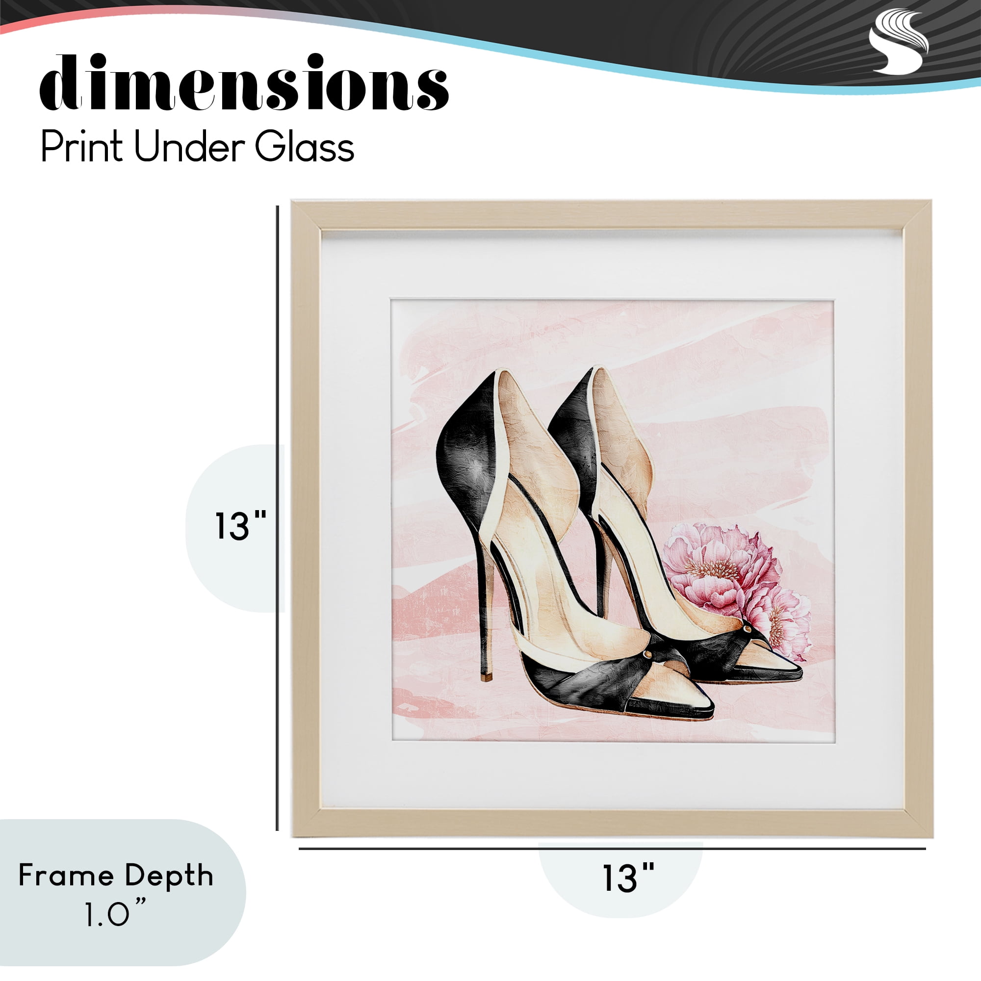 Stupell Industries Glam Time Heels Birch Framed Print Under Glass, design by Kim Allen