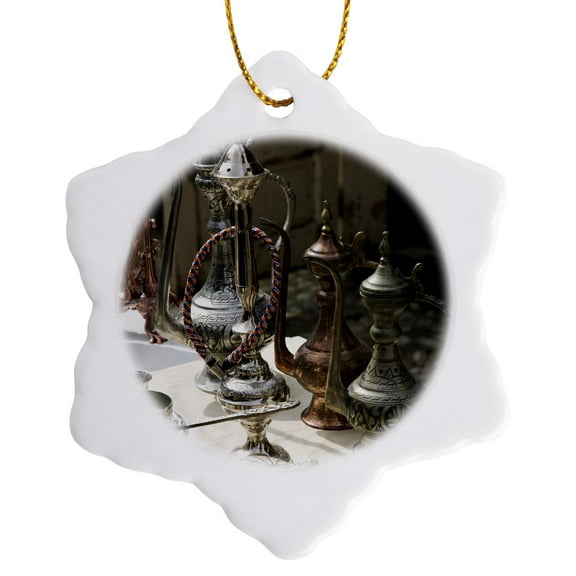 3drose, Bosnia-hercegovina, Sarajevo, Ottoman Market - Eu44 Wbi0072 - Walter Bibikow, 3 inch Snowflake Porcelain Ornament