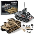 thumbnail image 1 of Kit de construcción para tanques del ejército de la Segunda Guerra Mundial, German Tiger y American M4, 1 of 8