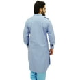 thumbnail image 5 of Atasi Men's Pathani Style Men's Long Kurta Blue Punjabi Ethnic Shirt-XX-Large, 5 of 8