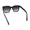 thumbnail image 6 of Womens Metal Brow Oversized High Temple Rectangle Plastic Sunglasses Black - Smoke, 6 of 7