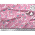 thumbnail image 2 of Soimoi Rayon Crepe Fabric Leaves,Floral & Rabbit Animal Print Fabric by the Yard 46 Inch Wide, 2 of 3