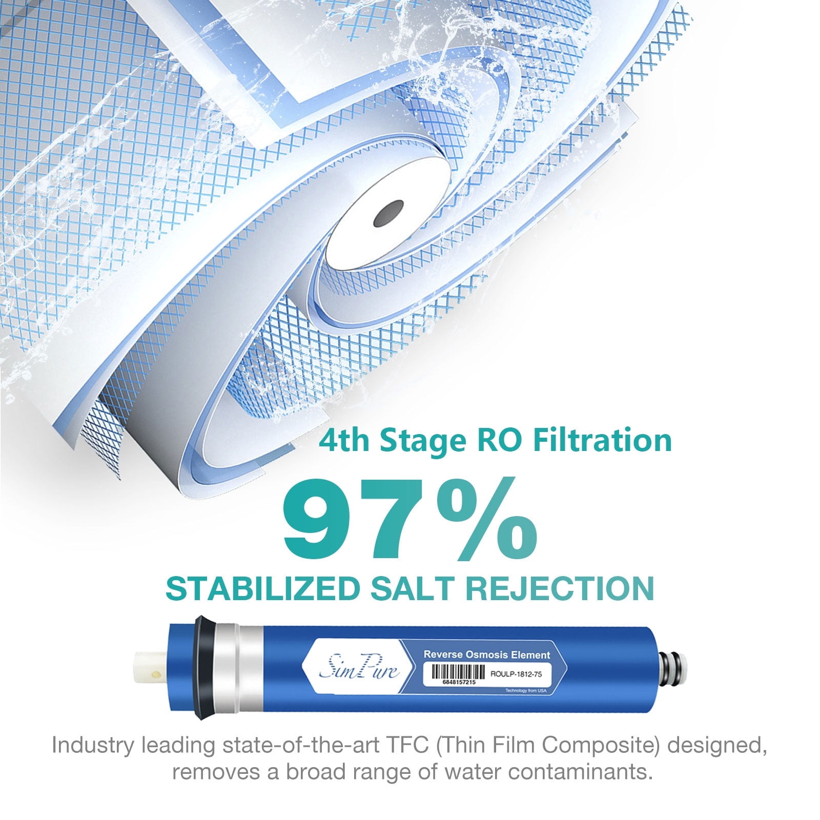 SimPure 6-Stage Reverse Osmosis Under-Sink & Countertop Filtration System