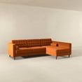 thumbnail image 3 of Ashcroft Furniture Christian  Burnt Orange Velvet Sectional Sofa Right Facing, 3 of 5