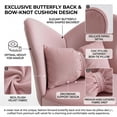 thumbnail image 6 of Leumius Vanity Chair,Swivel Accent Chair,Velvet Makeup Stool Dining Chairs with 360° Rotation for Bedroom/Dressing Table,Pink, 6 of 8