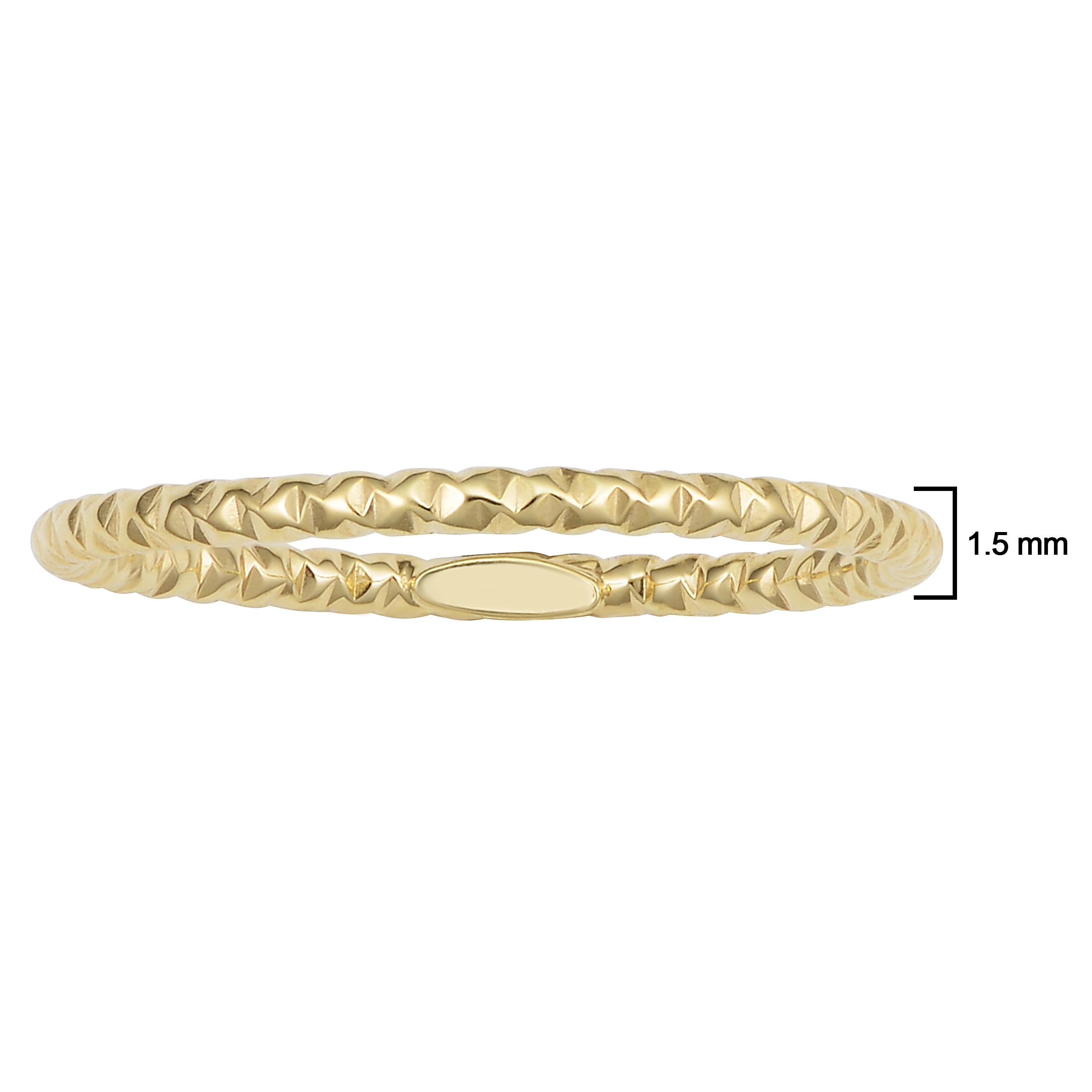KoolJewelry 14k Gold Minimalist Diamond-cut Band Knuckle Stacking Midi Ring