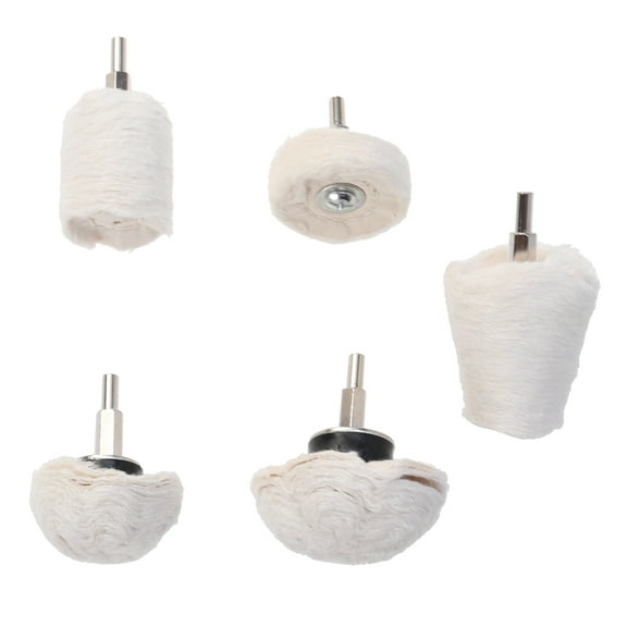 5 Pcs Buffing Wheel Mirror Polishing Wheel White Polishing Wheel T-shape Cloth Polishing Wheel