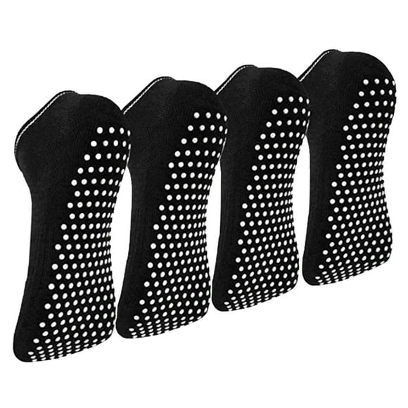 YOPTOP 4 Pack Anti Slip Non Skid Barre Yoga Pilates Hospital Socks with Grips for Men Women