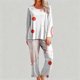 thumbnail image 4 of RKSTN Valentine's Gifts Pajamas Set for Women Oversized Crewneck Valentine's Day Loves Heart Graphic Printed Loungewear Matching Set Womens Casual Loose Long Sleeve T Shirt and Pjs Pant 2 Piece Set, 4 of 6