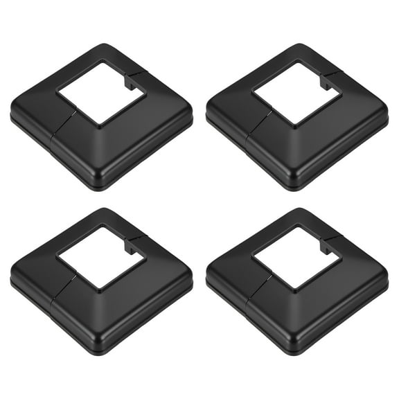 Uxcell 2x2 Inches Post Sleeve, Plastic Post Base Cover Column Wraps - 4pcs (Black)