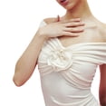 thumbnail image 5 of Douhoow 3D Flower Tank Top for Women Slim Fit T-Shirts Short Sleeve Off Shoulder Crop Top, 5 of 7