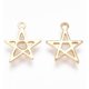 thumbnail image 2 of 5 piezas de dijes de estrella de latón chapados en oro real de 18 quilates, colgantes de estrella, decoración, accesorios de joyería chapados en oro real de 18 quilates., 2 of 2