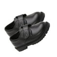 thumbnail image 5 of Owordtank Boy School Shoes Kids Faux-Leather Adjustable Dress Shoe Black Soft Sole Comfort Boys Casual Flat Boots, 5 of 5