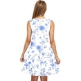 thumbnail image 5 of Vestido Casual de las Mujeres sin Mangas en Gradiente Cuello de Tripulación, Vestido Ligero de Primavera Y Verano de Poliéster, 5 of 5