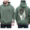 thumbnail image 5 of Deer Hunting Hoodie – Double Sided American Flag Camo Pullover with Buck Head Silhouette, Fall Southern Hoodie for Country Hunters and Outdoor Life, 5 of 7