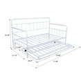 thumbnail image 6 of Twin Size Daybed with Pull Out Trundle, Heavy Duty Metal Sofa Bed for Kids Teens Adults, Premium Steel Slat Support, No Spring Box Needed, White 77.48"L x 41.1"W x 43.3"H, 6 of 7