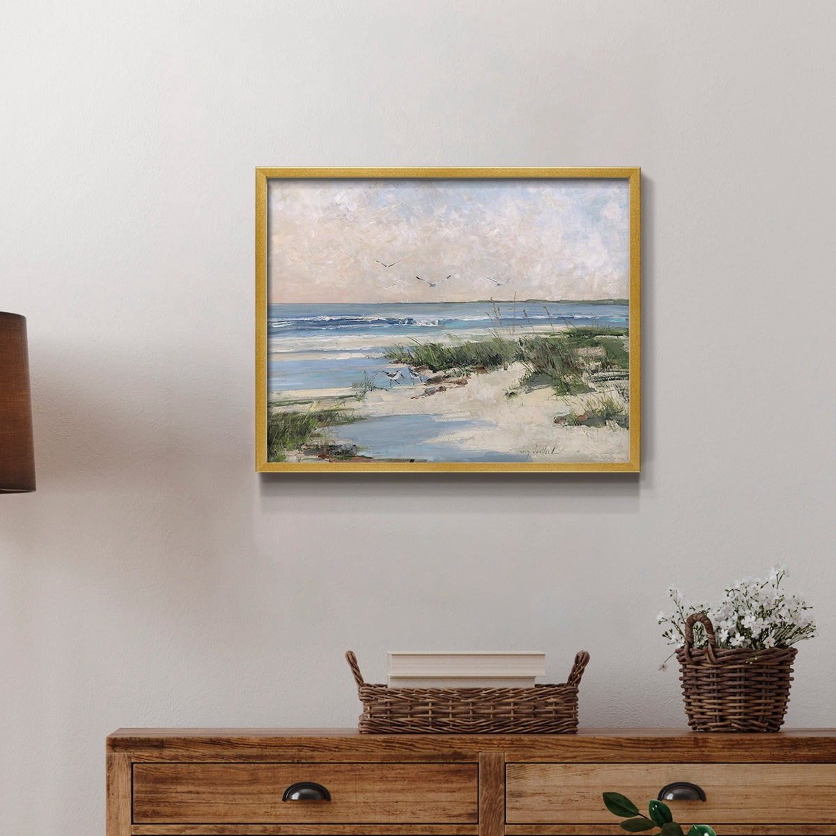 Soft Morning Sea by Sally Swatland - Restickable Framed Giclée Print