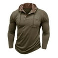 thumbnail image 4 of BRGZLK Men's Athletic Hooded Sweatshirt Fall Winter Classic Solid Color Half-Button Long Sleeves Slim Fit Hoodie Top with Pocket Green XL, 4 of 7