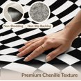 thumbnail image 6 of ODIKA 8'x10' Washable Area Rug Black White Geometric Swirl Illusion Design Contemporary Optical Art Style, Dynamic for King Size Bedroom Under Bed, Master Suite, Non-Shedding, Easy Care, 6 of 7