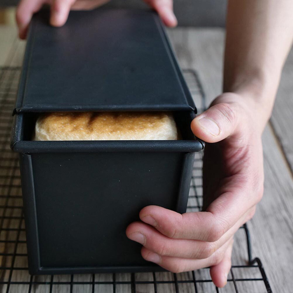 1PC Black Burger Mold Loaf Pan Bread Baking Pan Bread Pans for Baking