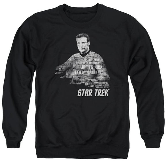 Star Trek Kirk Words Adult Crewneck Sweatshirt Black