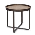 thumbnail image 1 of Kate and Laurel Table d'Appoint Industrielle Moderne Zabel, 22.5 x 20.5, Bois Naturel et Fer Rustique, Table d'Appoint Ronde Décorative avec Cadre en Métal Forgé et Finition Chêne Blanc, 1 of 2