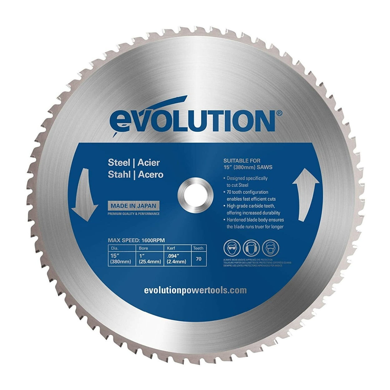 Evolution Saw Blade 10 Inch Circular Cutting Multipurpose Replacement Power Tool 