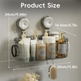 thumbnail image 3 of Shower Caddy Suction Cup, Wall Mounted Rack Organizer Removable Bathroom Shelf, No Drilling Larger Storage Rack Upgraded, Bathroom Suction Caddy, 3 of 9