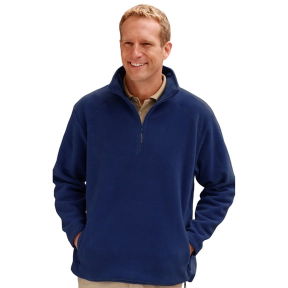 BlueGeneration Adult Polar Fleece L/S 1/2 Zip Pullover - Navy Extra Large Solid