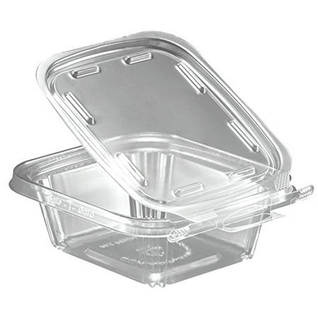 - Safe T Fresh 8 OZ Plastic Clear Hinged Container with Hanger (Pack of 144)
