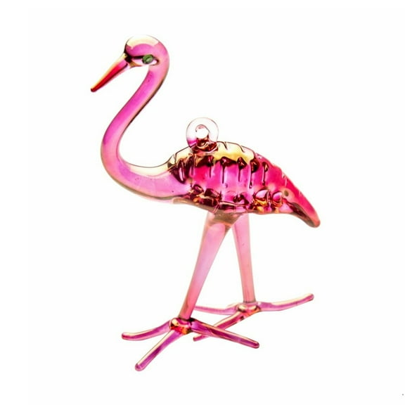 Pink Flamingo Egyptian Glass Christmas Tree Ornament Made in Egypt
