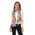 thumbnail image 2 of FORMRS Womens Scarf Winter Soft Long Big Warm Shawls Wrap Tassel Scarves, Pink Floral Blooms, 2 of 9
