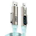 thumbnail image 1 of Cargador 4 en 1 de 240 W con pantalla digital. Cable de carga USB-C funcional con puertos Tipo C/USB-A. Cable de silicona para datos de teléfonos, portátiles y tabletas, 1 of 5