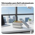 thumbnail image 4 of Abbraccia Bento de acero inoxidable 316, doble compartimento, contenedor portátil, microondas para oficina y exterior, 4 of 6