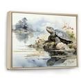 thumbnail image 2 of Designart "Turtle Sumi Asian Painting I" Asian Floater Framed Wall Art Print, 2 of 7