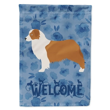 Carolines Treasures CK6160GF Australian Shepherd Dog Welcome Flag Garden Size Small multicolor