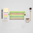thumbnail image 6 of Dademeo High Density Mesh Pencil Case, Macaron Rainbow Stripe Zipper Pouch for Office Travel Makeup Brushes Cosmetic Storage, 6 of 7