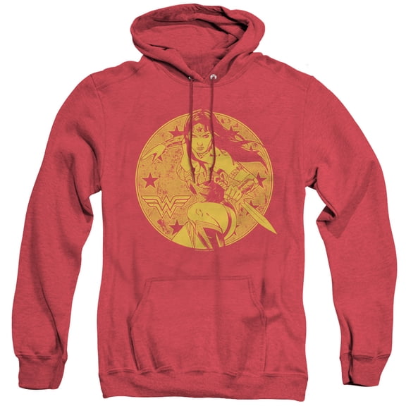 JLA Justice League Young Wonder Adult Heather Hoodie Sweatshirt Red
