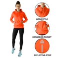 thumbnail image 3 of Womens Neon Hooded Pullover Sweatshirt Casual Long Sleeves Orange Eulene Fleece Hoodie (XL), 3 of 4