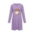 thumbnail image 2 of Taqqpue Womens Sleepshirt Long Sleeve Crew Neck Cotton Nightgown Halloween Graveyard Print Oversized Knee Length Casual Pullover Lightweight Sleep Gown for Women All Plus Sizes, 2 of 6